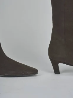 Stivali tacco 5cm camoscio testa