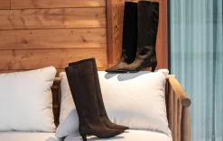 Stivali tacco 5cm camoscio testa