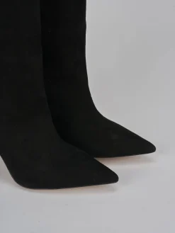 Stivali tacco 9cm camoscio nero