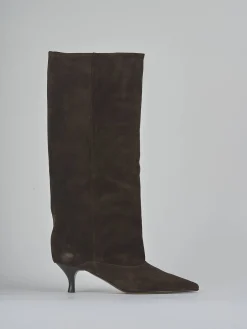 Stivali tacco 5cm camoscio testa