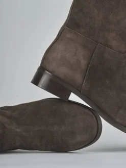 Stivali tacco 3cm camoscio testa