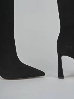 Stivali tacco 9cm camoscio nero