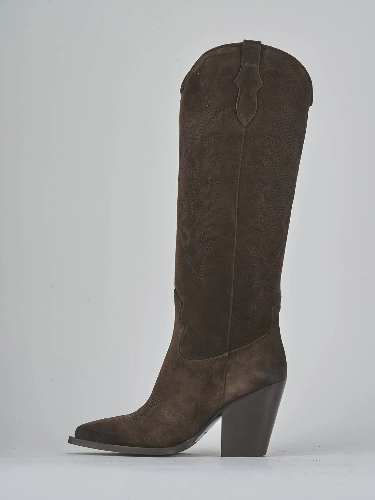 Stivali tacco 9cm camoscio testa