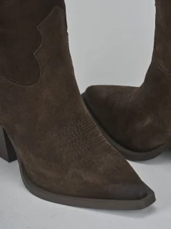 Stivali tacco 9cm camoscio testa