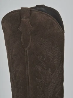 Stivali tacco 9cm camoscio testa