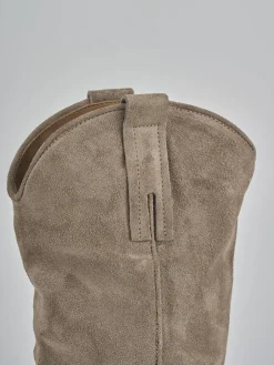 Stivali tacco 6cm camoscio beige