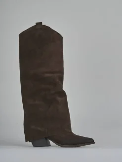 Stivali tacco 6cm camoscio testa