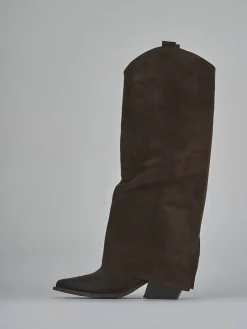 Stivali tacco 6cm camoscio testa