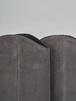 Stivali tacco 5cm camoscio grigio