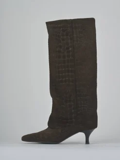 Stivali tacco 6cm camoscio testa