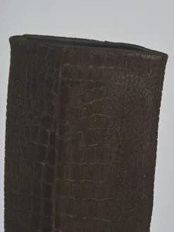 Stivali tacco 6cm camoscio testa