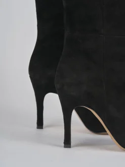 Stivali tacco 9cm camoscio nero