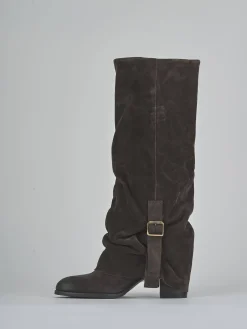 Stivali tacco 8cm camoscio testa