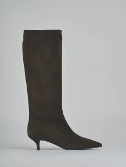 Stivali tacco 4cm camoscio testa