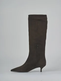 Stivali tacco 4cm camoscio testa