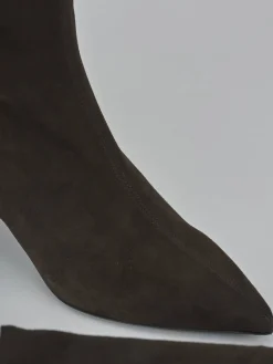 Stivali tacco 4cm camoscio testa