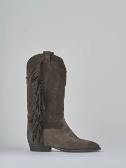 Stivali tacco 2cm camoscio testa