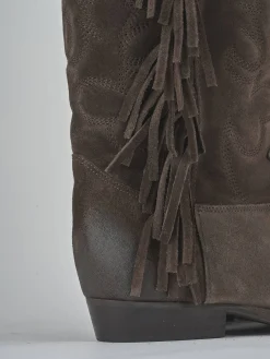 Stivali tacco 2cm camoscio testa