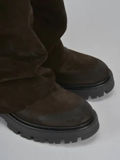 Stivali tacco 2cm camoscio testa