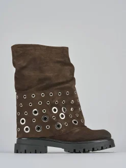 Stivali tacco 1cm camoscio testa