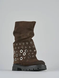 Stivali tacco 1cm camoscio testa