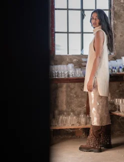 Stivali tacco 1cm camoscio testa