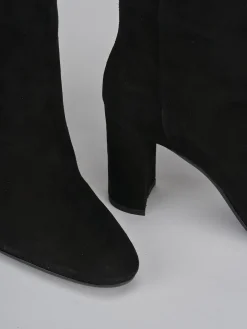 Stivali tacco 9cm camoscio nero