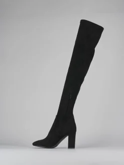 Stivali tacco 9cm camoscio nero