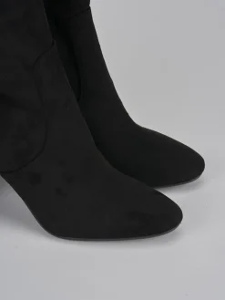 Stivali tacco 9cm camoscio nero