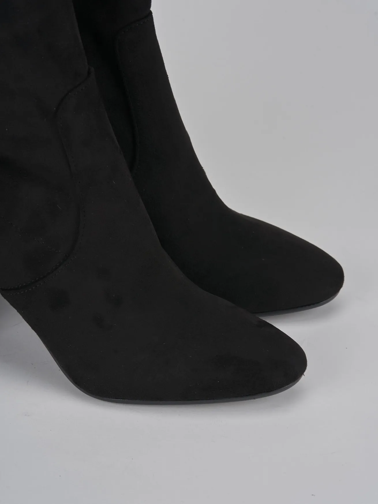 Stivali tacco 9cm camoscio nero