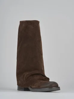 Stivali tacco 3cm camoscio testa