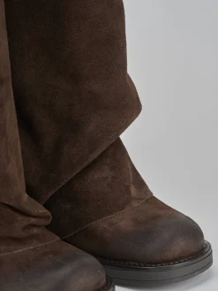 Stivali tacco 3cm camoscio testa