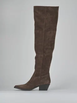 Stivali tacco 4cm camoscio testa