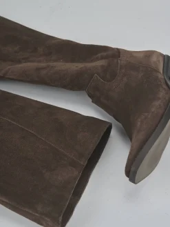 Stivali tacco 4cm camoscio testa