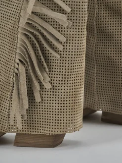 Stivali tacco 7cm camoscio beige