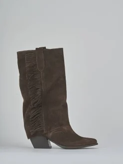 Stivali tacco 6cm camoscio testa