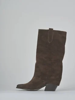 Stivali tacco 6cm camoscio testa