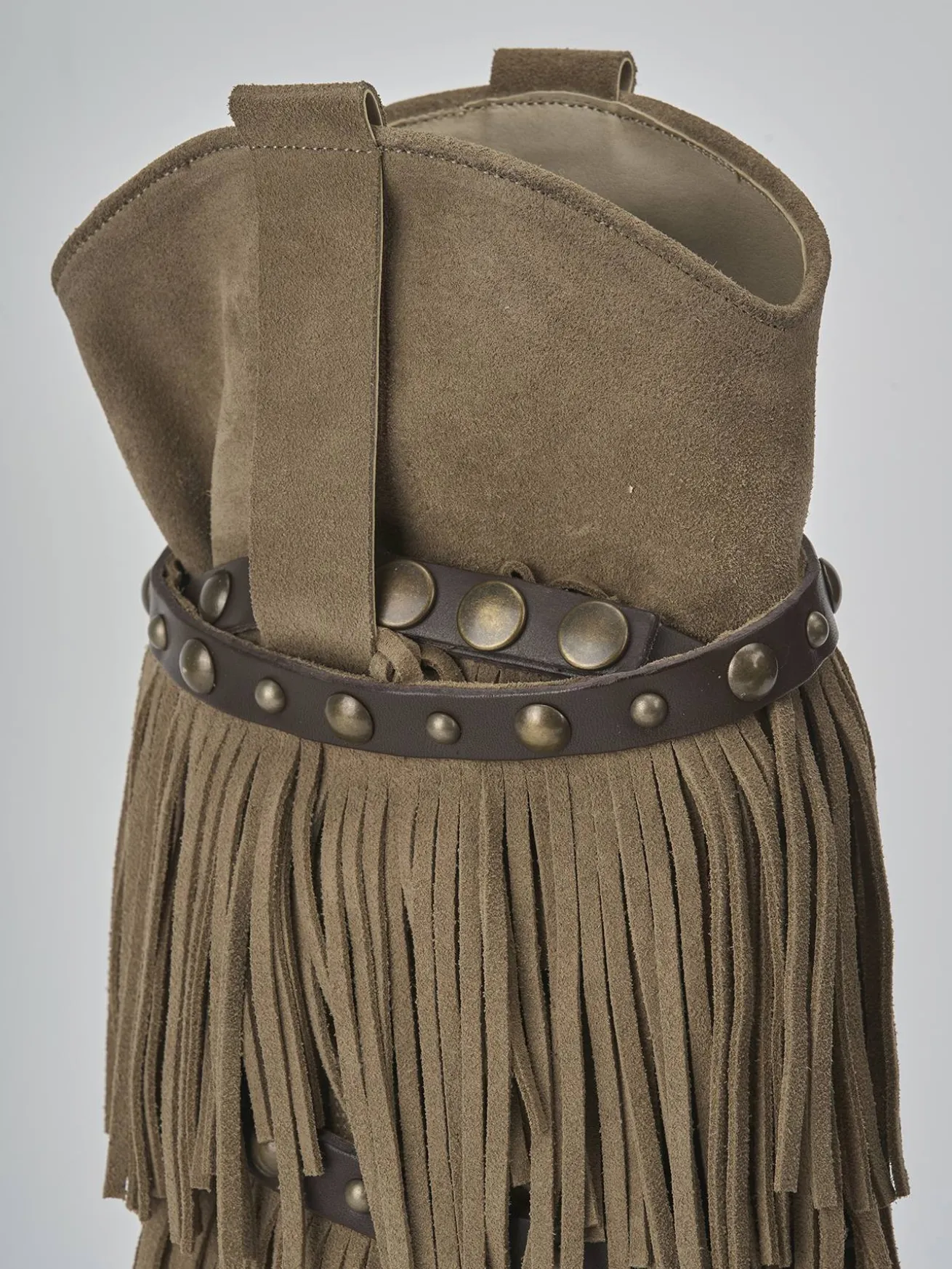 Stivali tacco 7cm camoscio beige