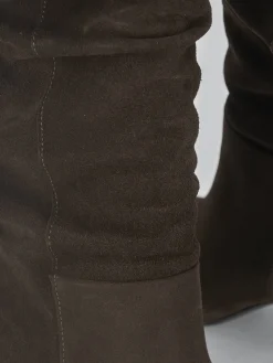 Stivali tacco 7cm camoscio testa