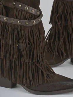 Stivali tacco 6cm camoscio testa