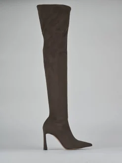 Stivali tacco 9cm camoscio testa