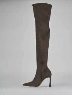 Stivali tacco 9cm camoscio testa