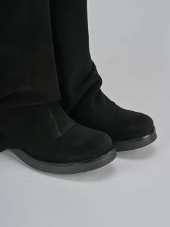 Stivali tacco 3cm camoscio nero