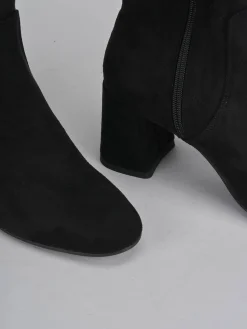 Stivali tacco 7cm camoscio nero