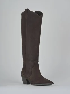 Stivali tacco 5cm camoscio testa