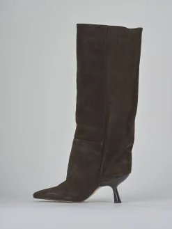 Stivali tacco 7cm camoscio testa