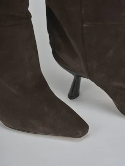 Stivali tacco 7cm camoscio testa