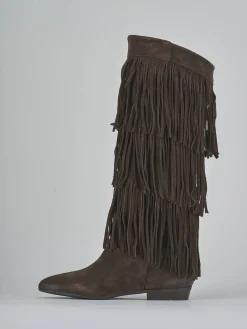 Stivali tacco 2cm camoscio testa