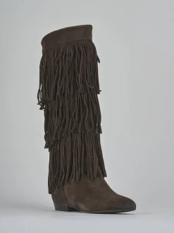 Stivali tacco 2cm camoscio testa