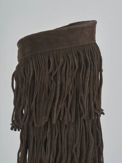 Stivali tacco 2cm camoscio testa